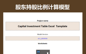 O230012股东持股比例动态计算模型-Cap table template