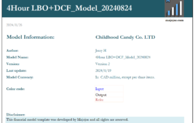 4Hour LBO+DCF Model