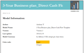 3-Year BP_Direct Cash Flow Template (直接法现金流)