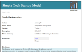 Simple Tech Startup Model