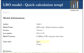 LBO QuickCals Template