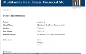 Multifamily Real Estate Financial Model (视频 + 测试题 + Excel)