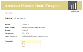 M&A Accretion-Dilution Model Template