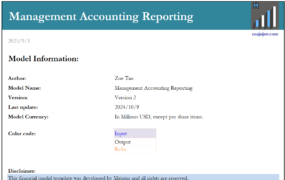 F230014 Management Account Reporting 管理报表模型